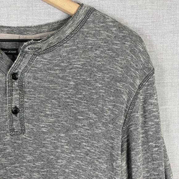 DKNY Jeans Men’s Gray Long Sleeve Henley Size Small - Picture 6 of 9